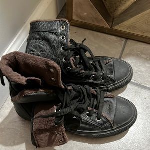Converse fur sneakers